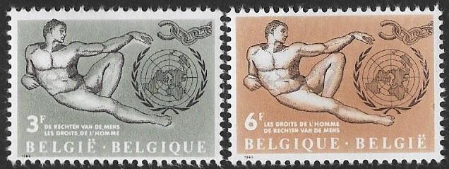 Belgium # 585-586 - Human Rights - set - MNH.... (C)