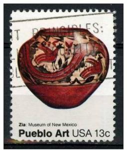 USA 1977 - Scott 1706 used - 13c, Pueblo Art, Zia 