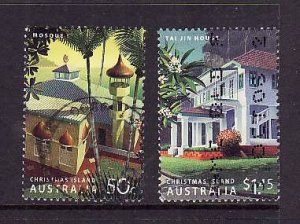 Christmas Is.-Sc#457,459-used Religious Buildings-2006-