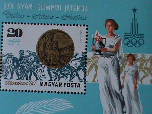 ​HUNGARY-1980-22ND OLYMPIC GAMES-MOSCOW'80 -MNH-S/S VERY FINE-LAST ONE