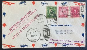 1930 Oklahoma City USA Airmail cover Welcomes French Fliers Coste & Bellonte