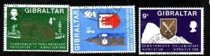 Gibraltar-Sc#219-21- id5-used set-Council of the Commonwealth-1969-