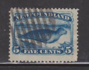 NEWFOUNDLAND Scott # 54 - Used Early Seal Issue Dark Blue Shade