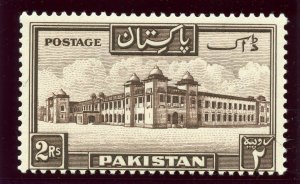 Pakistan 1954 KGVI 2r chocolate (p13½) superb MNH. SG 39a. Sc 39.