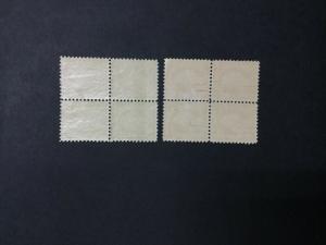 MOMEN: US #498-499 BLOCKS MINT OG 2NH/2H ON EACH #24914