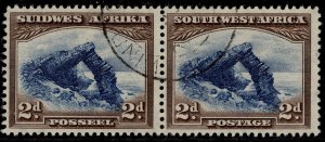 SOUTH WEST AFRICA GV SG76, 2d blue & brown, FINE USED. Cat £10.