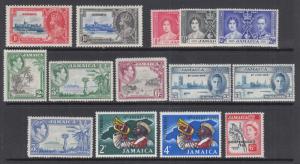 Jamaica Sc 109//190 MLH. 1935-1962 issues, 14 different better singles, F-VF