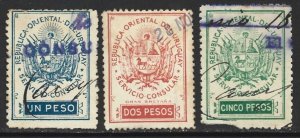 Uruguay 1889 Revenue Consulate Small Group VG Used-