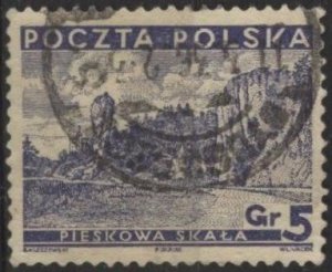 Poland 294 (used) 5g Dog Cliff, violet blue (1935)