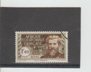 French Equatorial Africa  Scott#  110  Used  (1940 Overprinted)