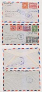 EL SALVADOR 1952-53 AIR MAIL ONLY TO NEW ORLEAND, LA USA TRILINGUAL H/S 2 COVERS