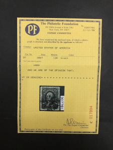 MOMEN: US STAMPS #97 F GRILL USED PF CERT VF