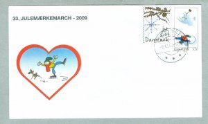 Denmark. Cover Cachet. # 33  Christmas Seals Walk 2009. 5.50 Kr. Vaerlose.