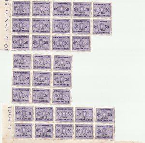 Poste Italiane Libya occupation 3 x blocks plus a pair, 35 in total