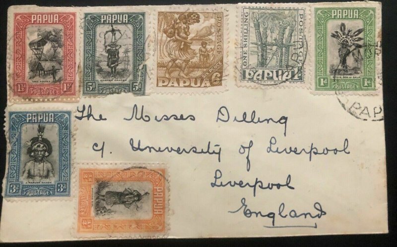 1936 Port Moresby Papua New Guinea Cover To Liverpool England Prof WJ Dilling
