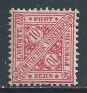 Wurttemberg #O99 MH 10pf Official