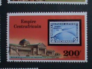 CENTRAL AFRICA STAMP 1977- SC#295-6,C184-6-75TH ANNIVERSARY-ZEPPELIN CTO SET-