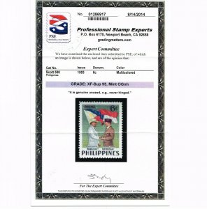 GENUINE PHILIPPINES SCOTT #588 MINT PRISTINE OG NH PSE CERT GRADED XF-SUPERB 95