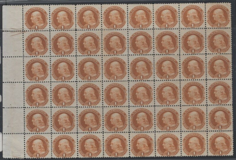#112 1869, 1¢ Buff Arrow Block of 48 - SEE DETAILS  (GD 7/20) 