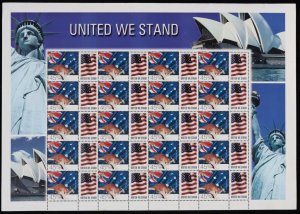 AUSTRALIA 2001 United We Stand Aust/USA M/Sheet. MNH **. with USA flag tabs.