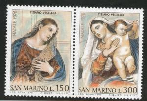 San Marino Scott 895-896 = 896a  MNH** 1976 Christmas pair