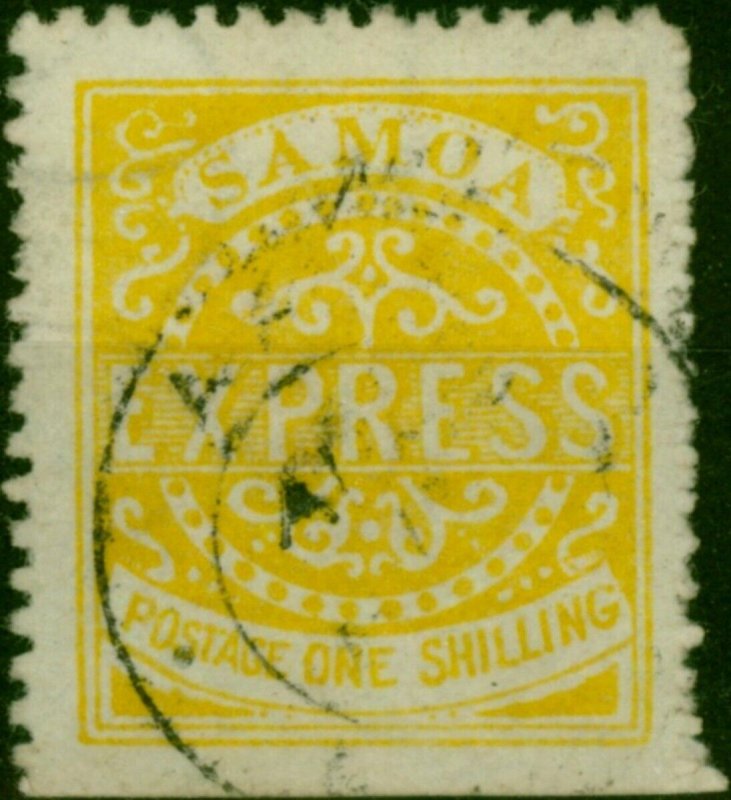 Samoa 1878 1s Dull Yellow SG7 2nd State P.12.5 Position 2-2 Fine Used