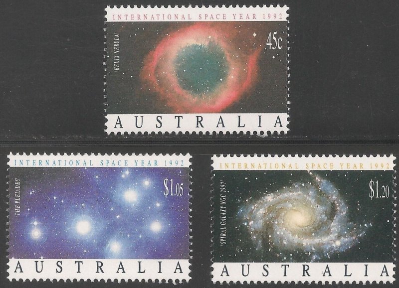 Australia Scott 1258-1260 MNH, 1992 issue, Space Year, set of 3