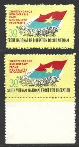 Vietnam 1969 NLF National Liberation Front Michel #21-22 F/VF-NH, dull gum-