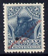 Uruguay 1895 Bull's Head 7c Printer's sample in blue (iss...