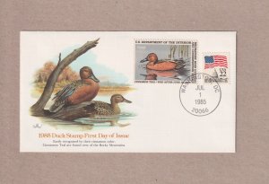 $7.50 Federal Duck Hunting Stamp (RW52) FDC 1985 Cachet (S30547)