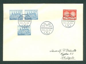 Sweden. FDC 1953. Stockholm 700 Year. Scott# 3/449+450. Postal Used.