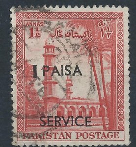 Pakistan 1961 - 1p on  1½a Official - SGO68 used