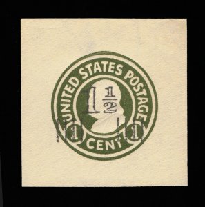 GENUINE SCOTT #U515 MINT 1925 GREEN DIE-1 SURCHARGED IN BLACK LARGE CUT SQUARE