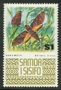 Album Specials Samoa Scott # 378  $1 Hawk Moth Mint LH