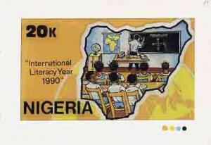 Nigeria 1990 Literacy Year - original hand-painted artwor...