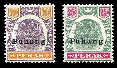 Malayan States - Pahang #16-17 (SG 19-20) Cat£114, 1898 10c lilac and orange...