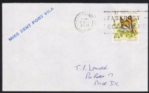 VANUATU 1991 cover NZ to Niue - MISS SENT PORT VILA in blue................B1626