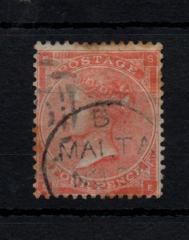 GB QV 4d pale red SG82 used A25 Malta WS39324
