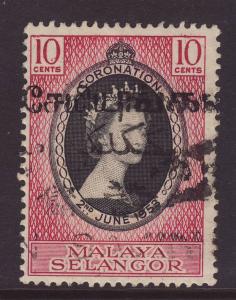 1953 Selangor Coronation Fine Used With Unusual Cancel