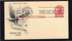 UX43 Lincoln, FDC Library size #5 Art Craft cachet