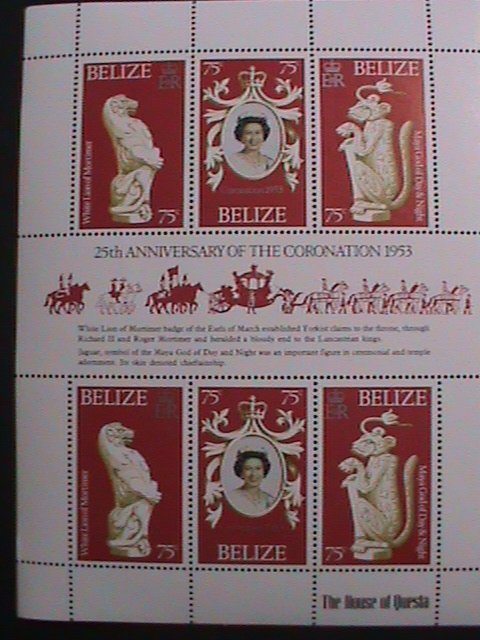 BELIZE 1978  25TH ANNIVERSARY-CORONATION OF QUEEN ELIZABETH II MNH  S/S VF