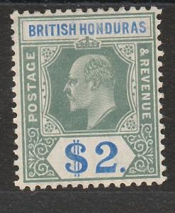 BRITISH HONDURAS 1904 KEVII $2 