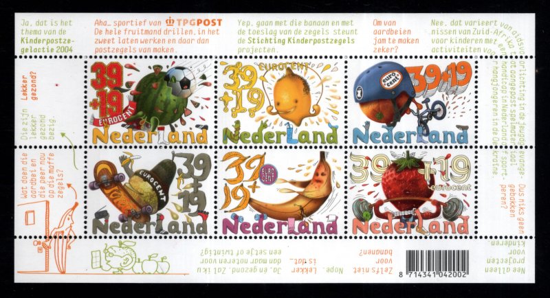 Netherlands Scott B741 MNH** Fun Fruits souvenir sheet