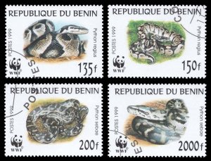 Benin #1086a-d Pythons Set of 4; CTO