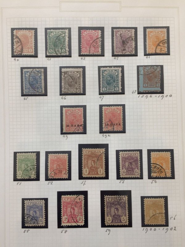 Serbia Early/Mid Used MH Collection (Apx 100) on 6 Pages AB1782