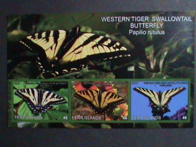 ​FERR ISLAND STAMP-2010 COLORFUL BEAUTIFUL LOVELY BUTTERFLY MNH MINI SHEET-VF