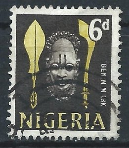 Nigeria 1961 - 6d Benin Mask - SG95 used