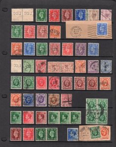 COLLECTION OF EDWARD VII - GEORGE VI PERFINS ON DOUBLE SIDED PAGE 