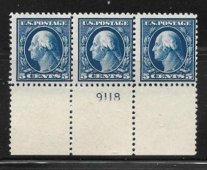 Scott #504 - Bottom Plate #9118 F MNH - Hebert CV=$40.00