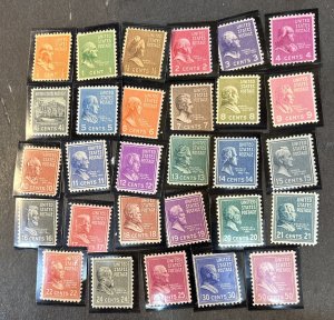 US Sc. 803-831 1/2 CENT TO 50 CENTS;  UNUSED,  OG,   F-VF,   Cv `$45